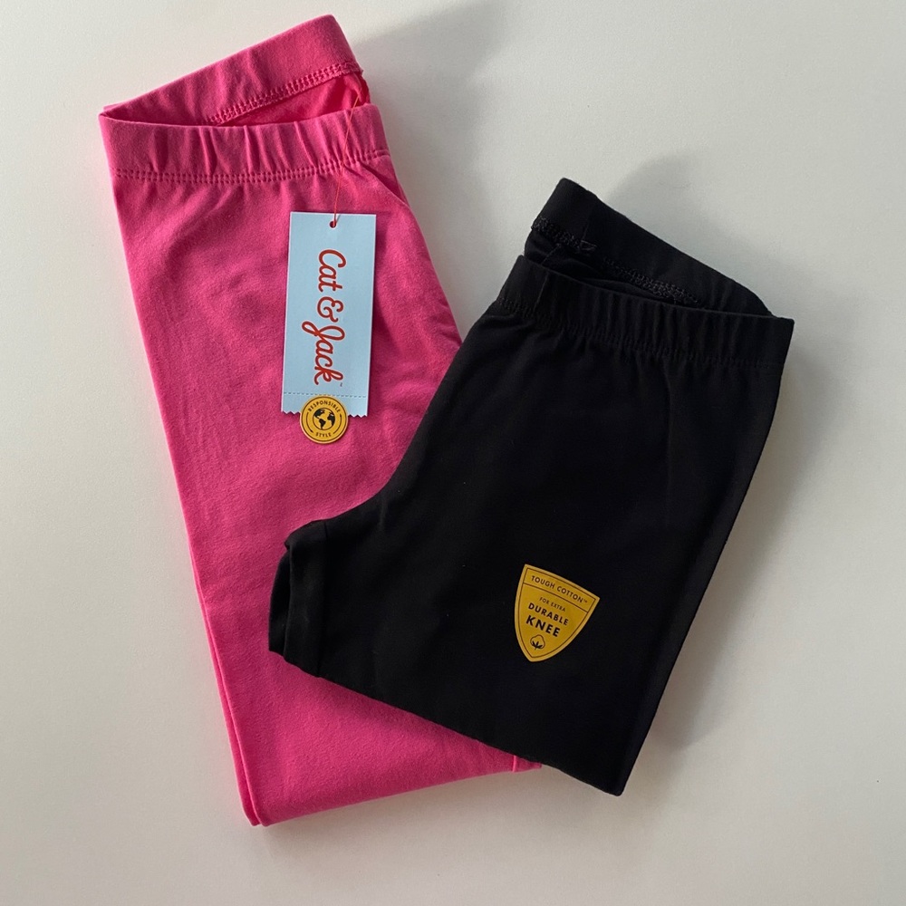 2-Pack of Girls Cat & Jack Leggings (Pink & Black)